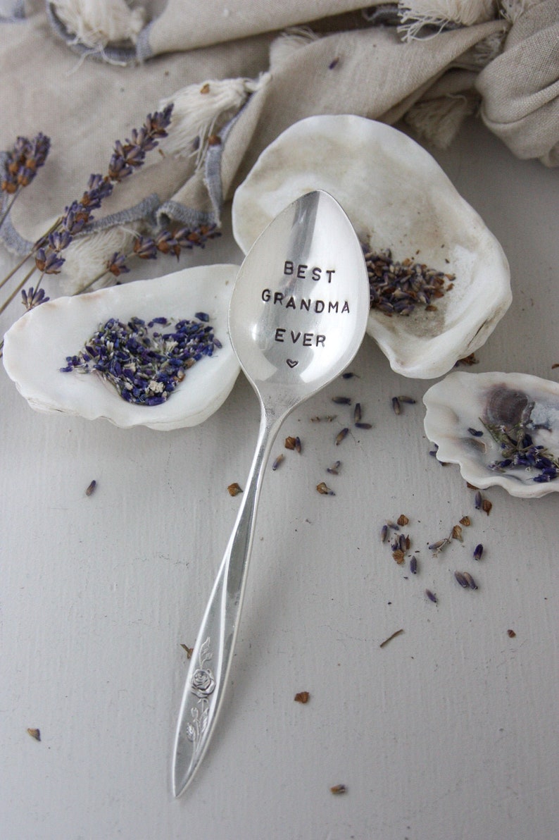 Best Grandma Ever Stamped Spoon, Grandma Gift, Grandmother Gift, Grandparent Gift, Mother's Day Gift, Sustainable, Gift Under 25, image 1