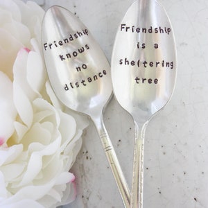 Friendship Is A Sheltering Tree Stamped Spoon, Gift for Friend, Bestie Gift, Friendship Gift image 6