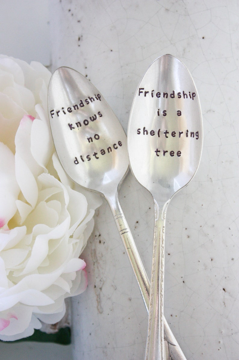 Friendship Is A Sheltering Tree Stamped Spoon, Gift for Friend, Bestie Gift, Friendship Gift image 6