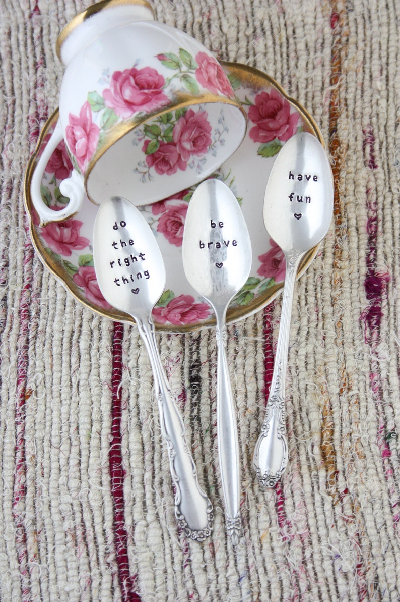 Personalized Custom Stamped Silverware, Custom Spoon, Custom Fork, Custom Stocking Stuffer, Personalised Spoons, Personalised Gift image 6