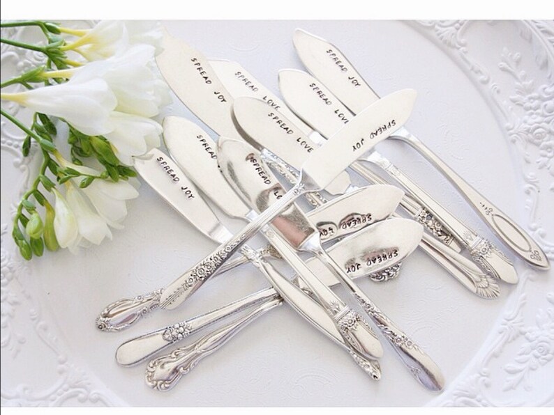 Spread Joy Stamped Spreader Stamped Knife Cheese Knife Etsy