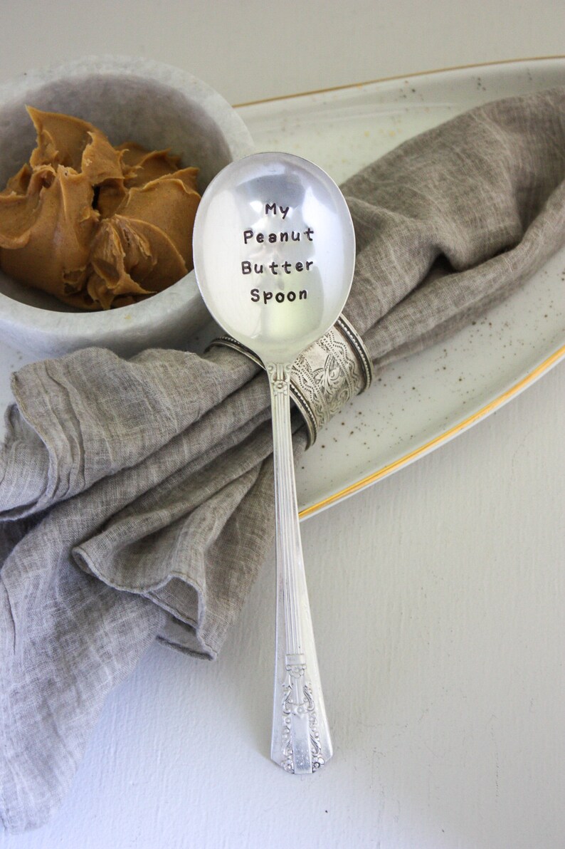 My Peanut Butter Spoon Handstamped Spoon Peanut Butter Spoon Etsy