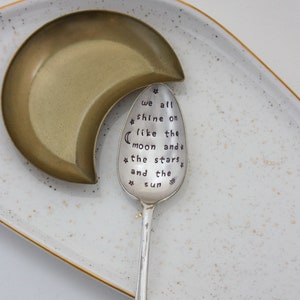 We All Shine On Like The Moon And The Stars And The Sun Stamped Spoon, John Lennon Gift, John Lennon Quote image 4