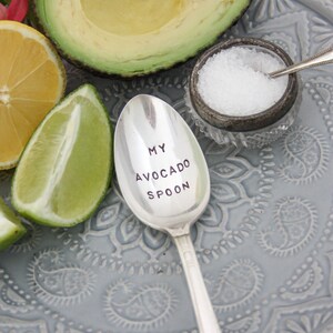 My Avocado Spoon Stamped Spoon, Avocado Lover, Clean Eating, Avocado Toast, Hostess Gift, Vegan, Teacher Gifts, Sustainable Gifts, image 2