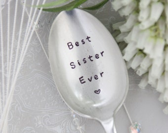 Best Sister Ever Stamped Spoon, Gift for Sister, Gift for Her, Mother's Day Gift, Birthday Gift For Sister