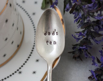 Dad's Tea Stamped Spoon, Gift for Dad, Daddy's Tea, Grandad's Tea, Grandpa's Tea, Opa's Tea, Grandpa Gift, Gift for Him, Personalized Spoon