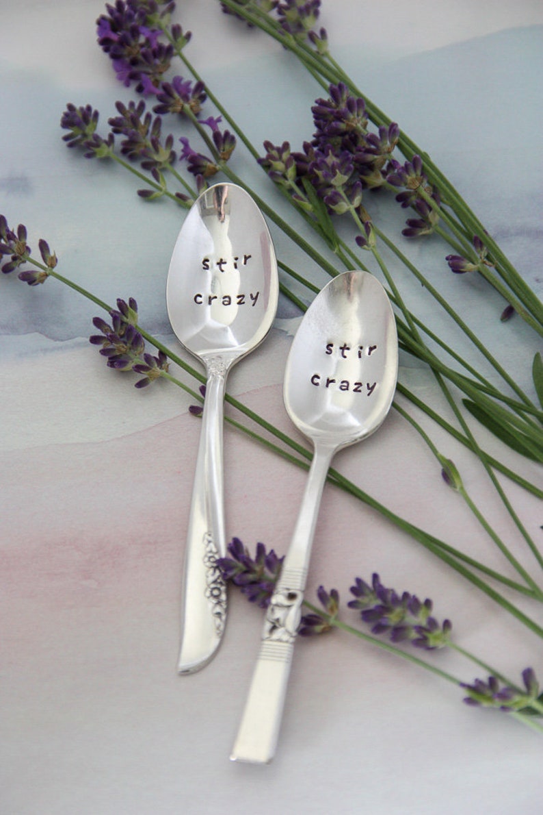 Stir Crazy Stamped Spoon Coffee Gift Tea Gift Coffee Lover Etsy