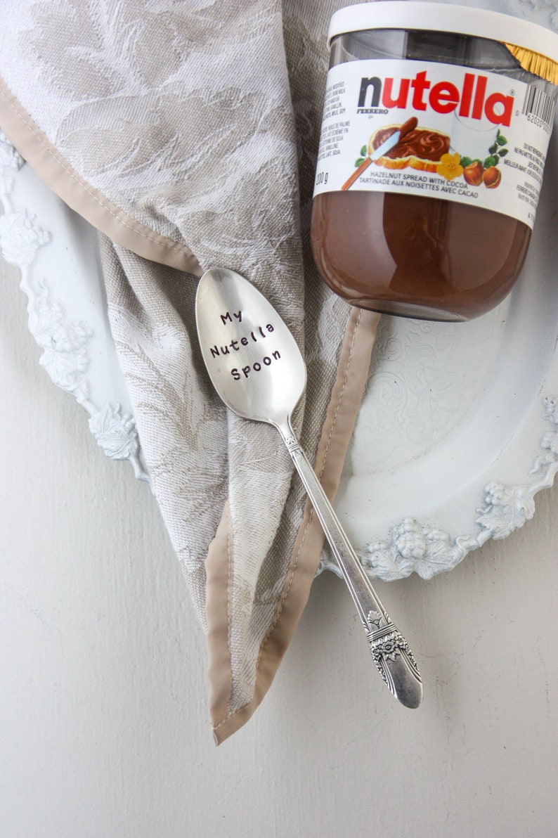 My Nutella Spoon Handstamped Spoon Nutella Gift Foodie Etsy