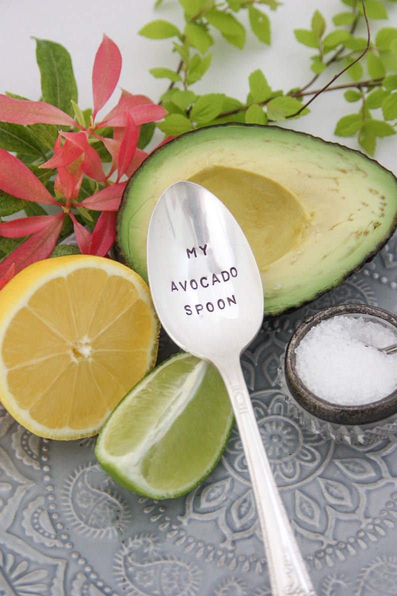My Avocado Spoon Stamped Spoon, Avocado Lover, Clean Eating, Avocado Toast, Hostess Gift, Vegan, Teacher Gifts, Sustainable Gifts, image 5