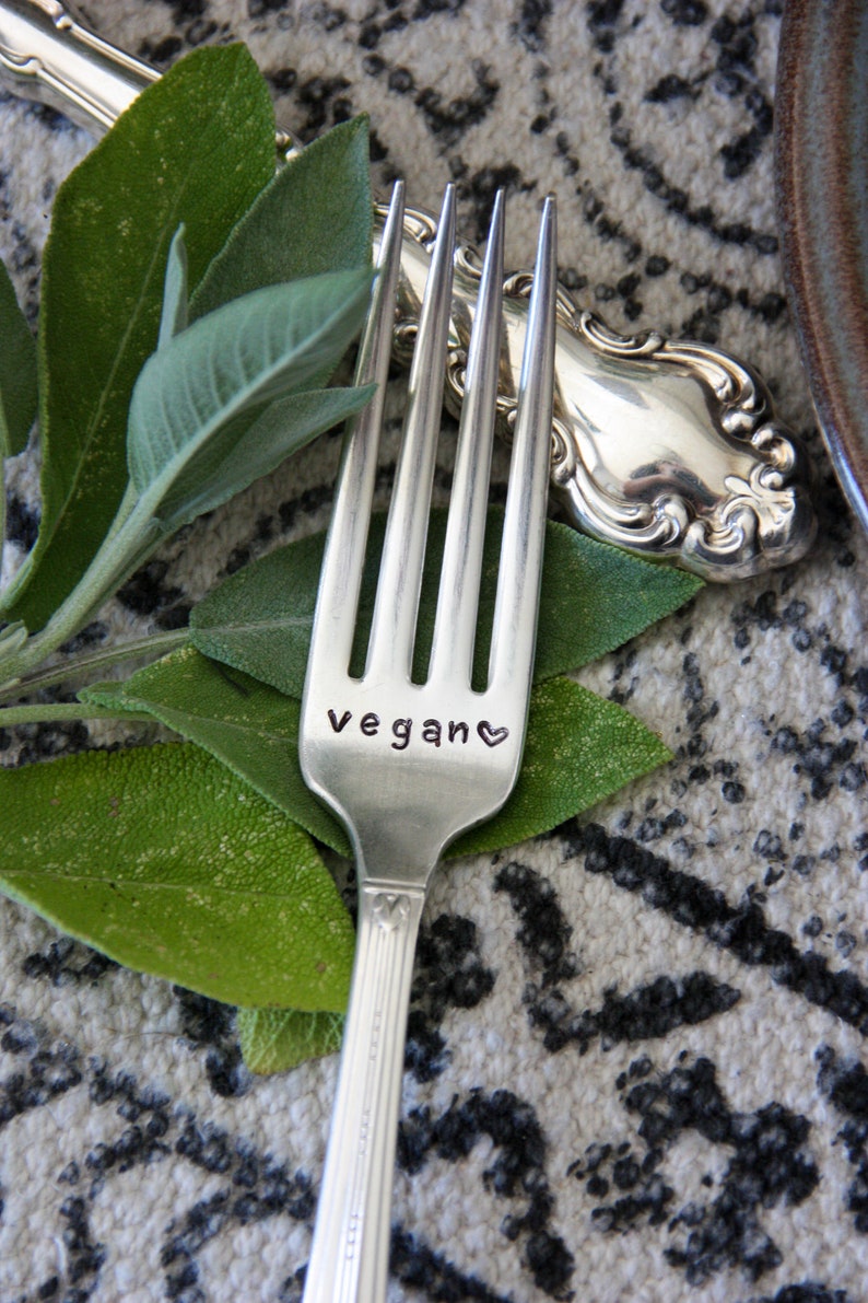 Vegan Stamped Fork Vegan Gift Vegan Fork Foodie Gift Plant Etsy
