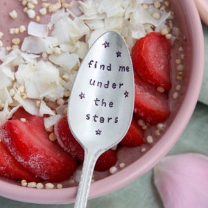 Find Me Under The Stars Hand-Stamped Vintage Silver-Plated Spoon, Celestial Gifts, Gift for Her, Stocking Stuffer, Celestial Decor, image 5