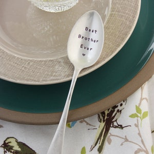 Best Brother Ever Stamped Spoon, Gift for Brother, Gift for Him, Birthday Gift For Brother image 4
