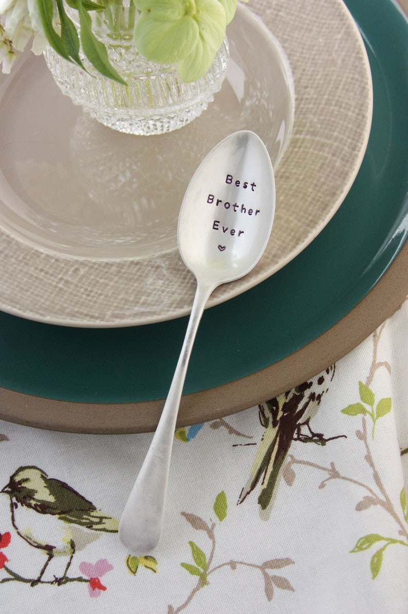 Best Brother Ever Stamped Spoon, Gift for Brother, Gift for Him, Birthday Gift For Brother image 4