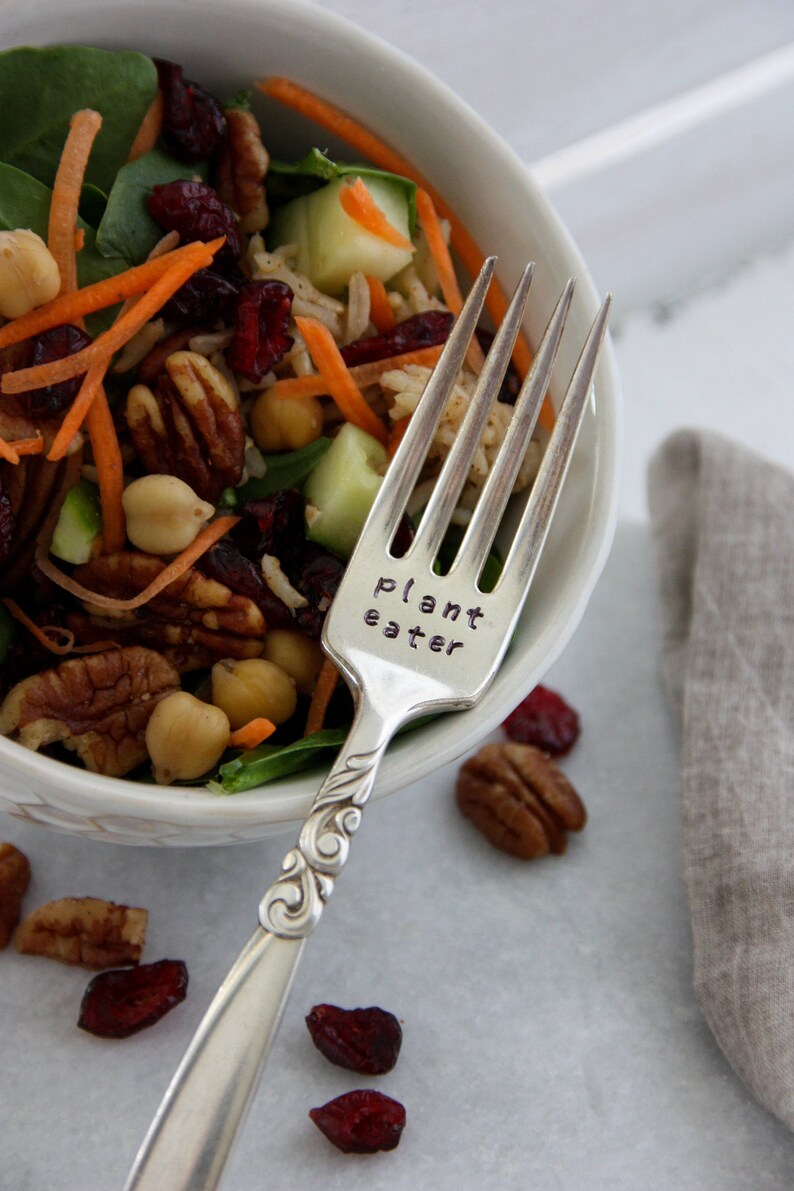 Plant Eater Stamped Fork Vegan Gift Vegetarian Gift Foodie Etsy