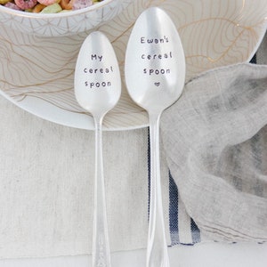 My cereal spoon Handstamped Spoon, Personalized Gift, Foodie Gift, Stocking Stuffer, Cereal Spoon, Cereal Lover image 6