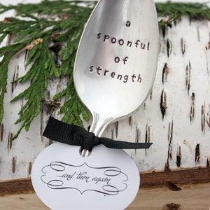 A Spoonful Of Strength Stamped Spoon, Thinking of You, Get Well, Cancer Survivor, Encouragement Gift, Spoon Theory, Chronic Illness, Lupus 画像 4