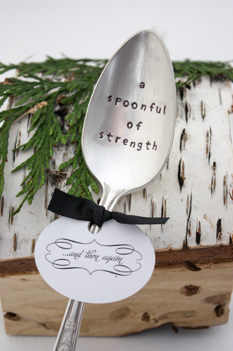 A Spoonful Of Strength Stamped Spoon, Thinking of You, Get Well, Cancer Survivor, Encouragement Gift, Spoon Theory, Chronic Illness, Lupus 画像 4