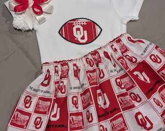 University of Oklahoma Sooners girl's 3pc bodysuit set