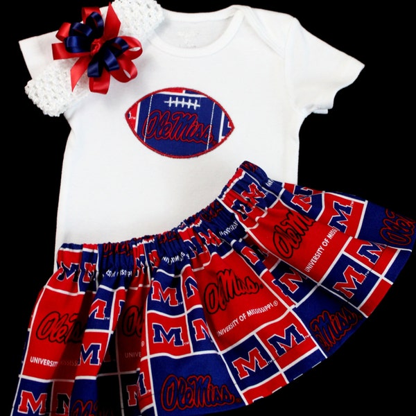 Ole Miss girl's 3pc bodysuit set