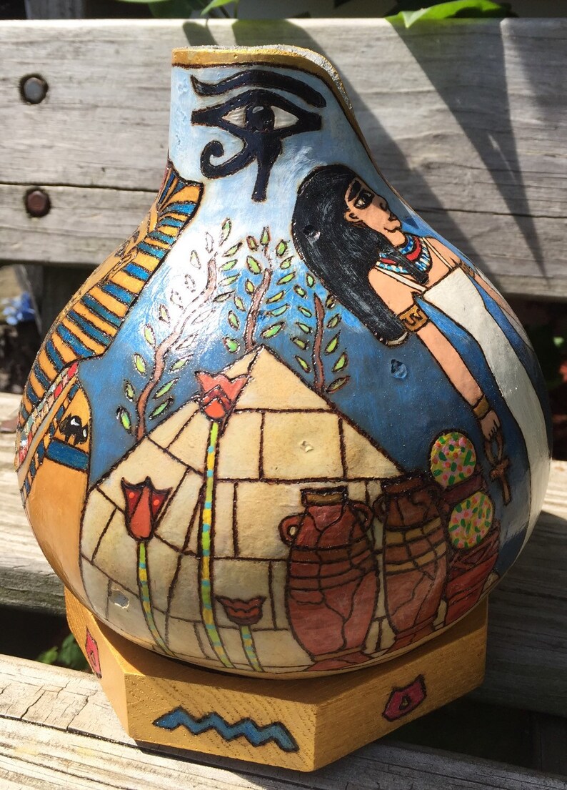 Egyptian Gourd Vase Etsy