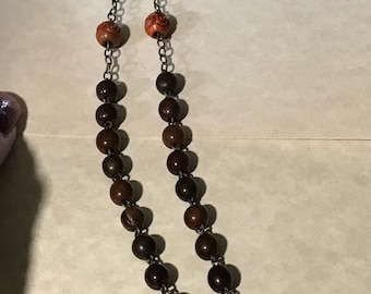 Vintage Mother Mary Rosario de madera