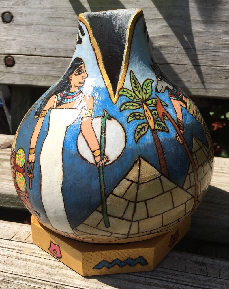 Egyptian Gourd Vase Etsy