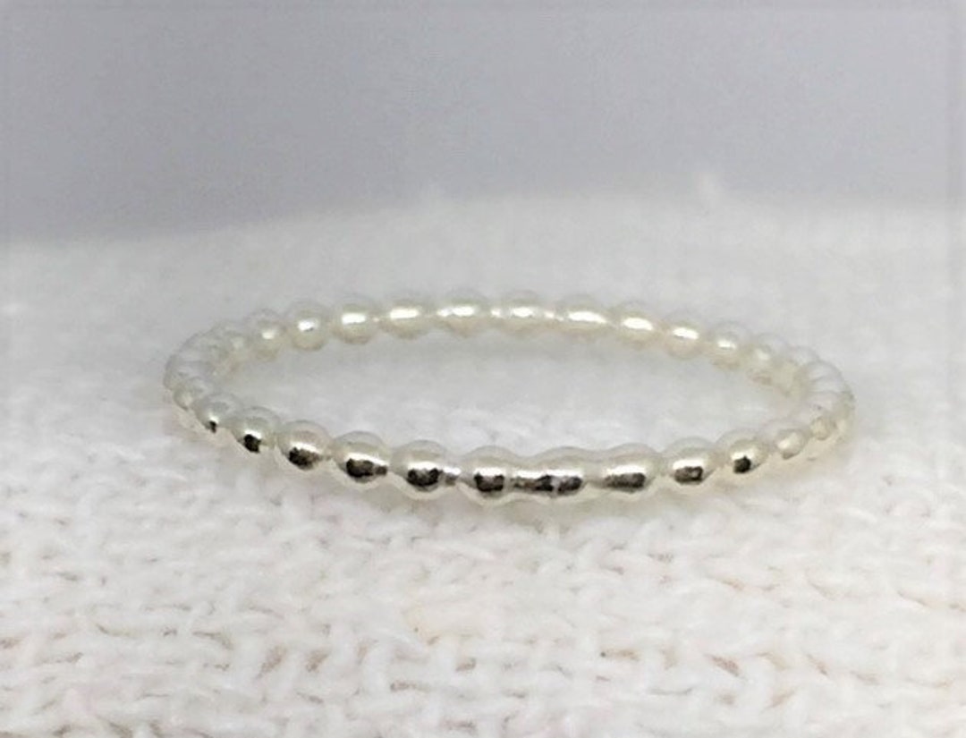 Solid .925 Sterling Silver Bead Ring/sizes 120 Etsy