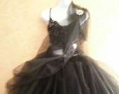 Exotic Black Sex In The City Carrie Inspired Tea Length Tutu Ballerina Indian Sari Style Skirt Sash Brooch Top Party Club Bridal Wedding