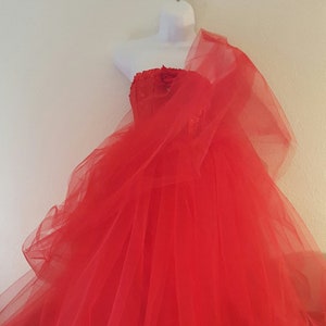 red corset wedding dress