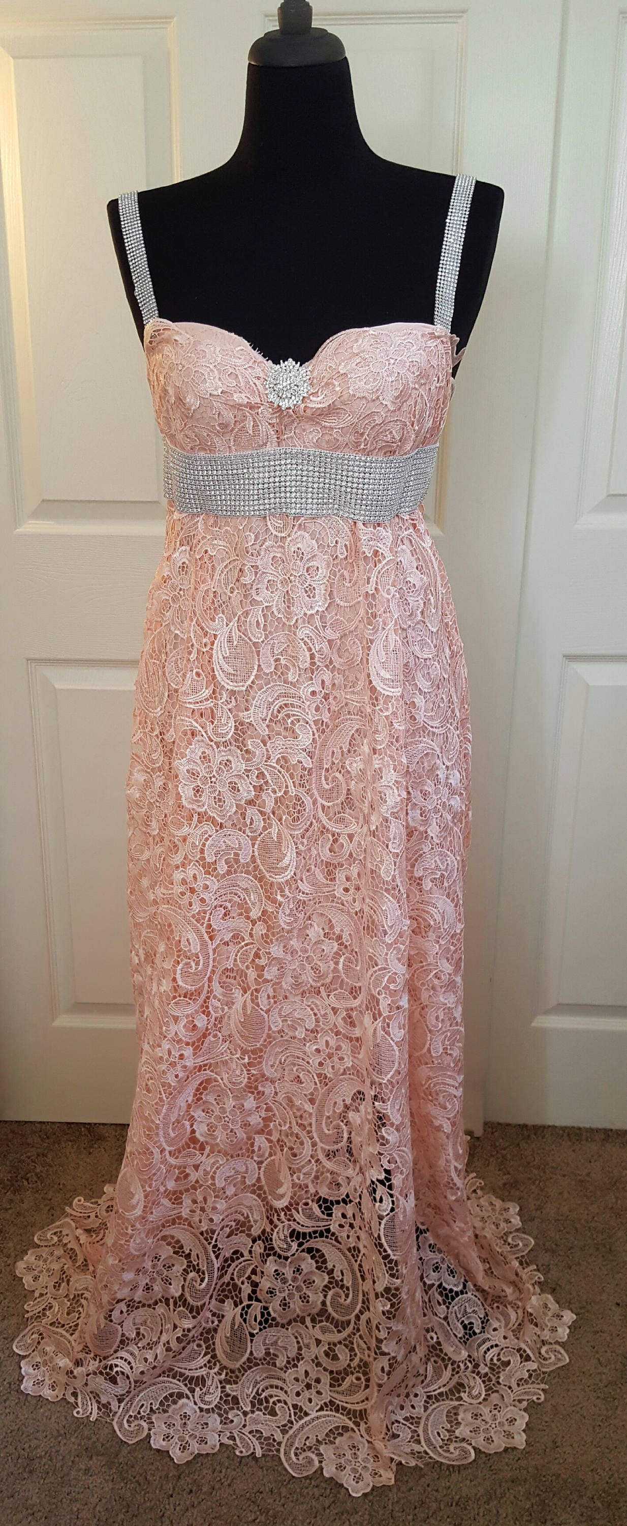 Blush Empire Waist Wedding Dress - Etsy Blush Empire Waist Wedding Dress - Etsy