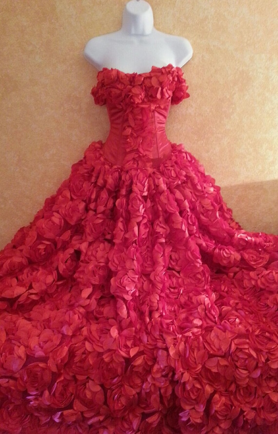 red rose ball gown