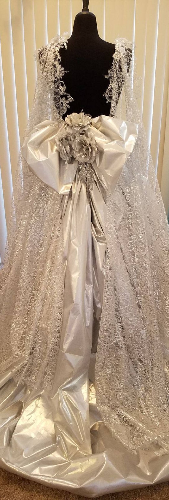 goddess silver wedding dresses Buff Silver Wedding Dress| Wedding Gowns MADE TO MEASURE / Silver / Lace
