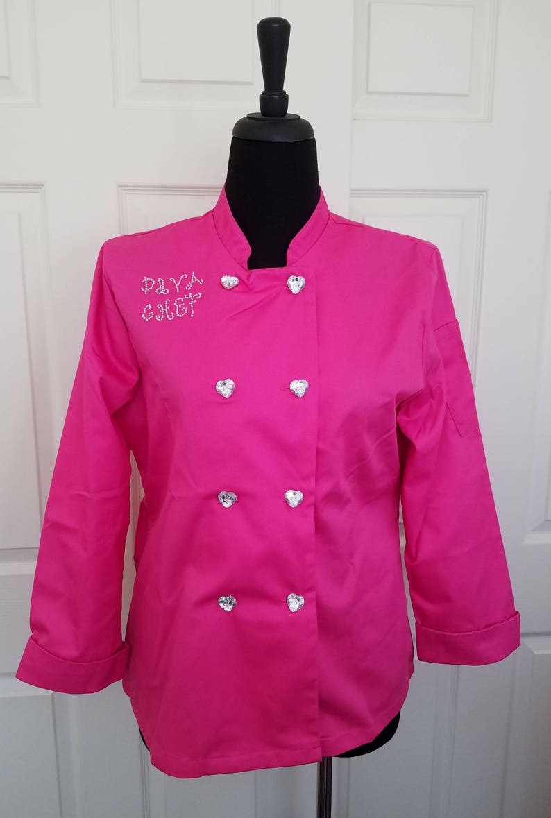 Fuchsia Pink Rhinestone Diva Chef Coat morr Colors and S Etsy
