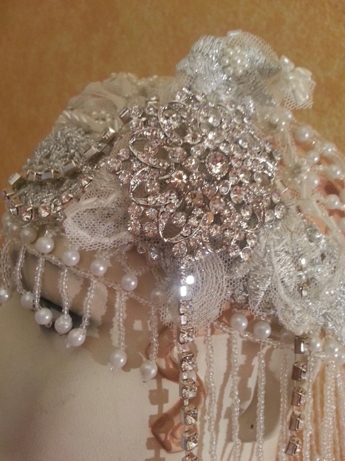 Gatsby 20's Style Waterfall Beaded Lace Crystal Flapper - Etsy