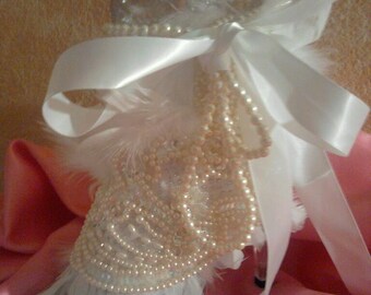 Cinderella Glass Slipper Inspired Bejeweled Chandelle Feather Stilettos Bridal Wedding Evening Party (Other Colors Available)