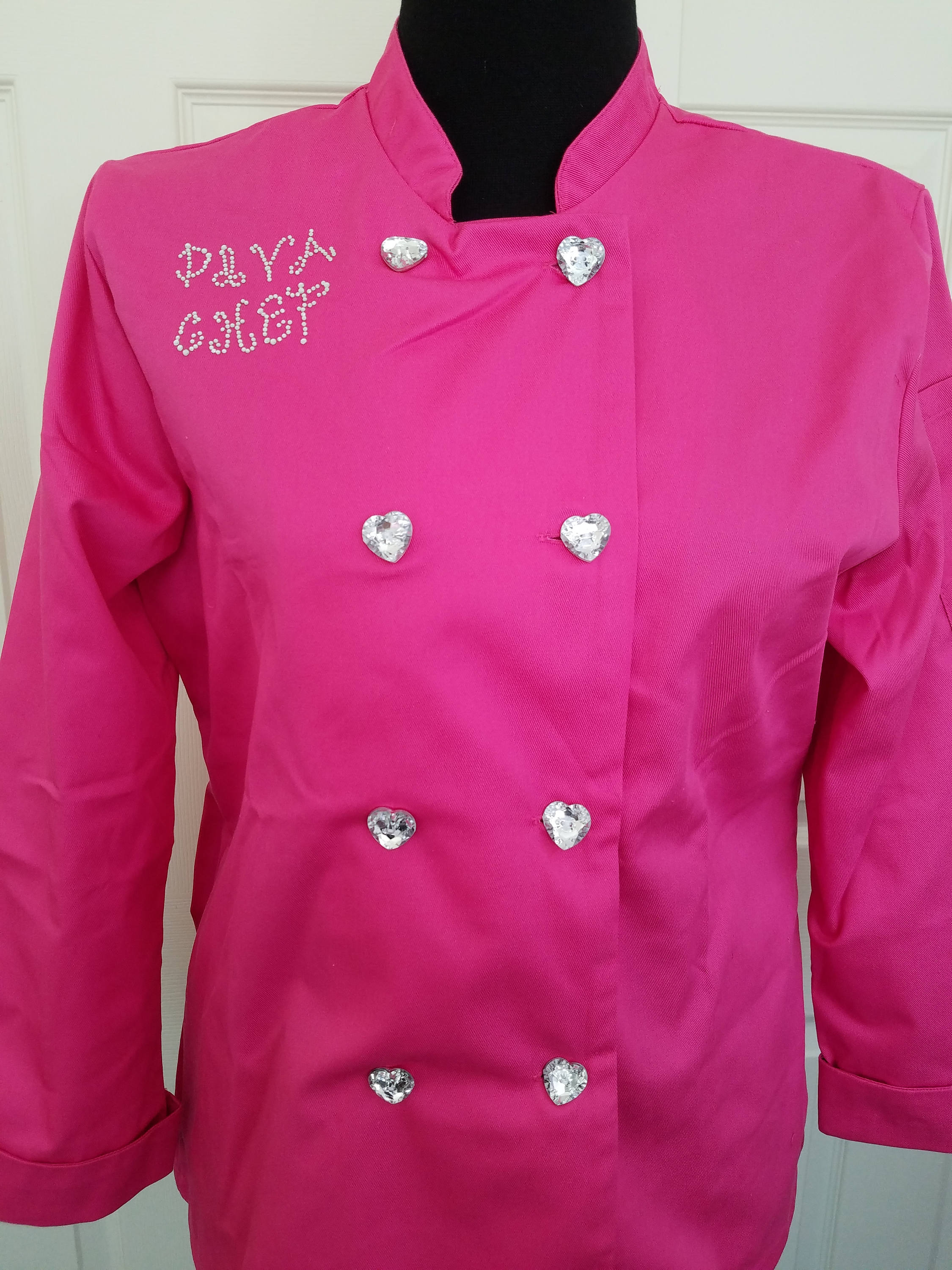 Fuchsia Pink Rhinestone Diva Chef Coat morr Colors and S Etsy
