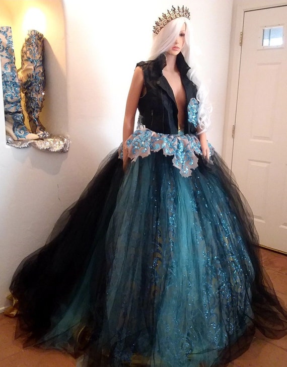 HARLEY Black Blue and Gold Gothic Romance Biker Wedding Ballgown Set / All  Sizes & More Colors Available - Etsy