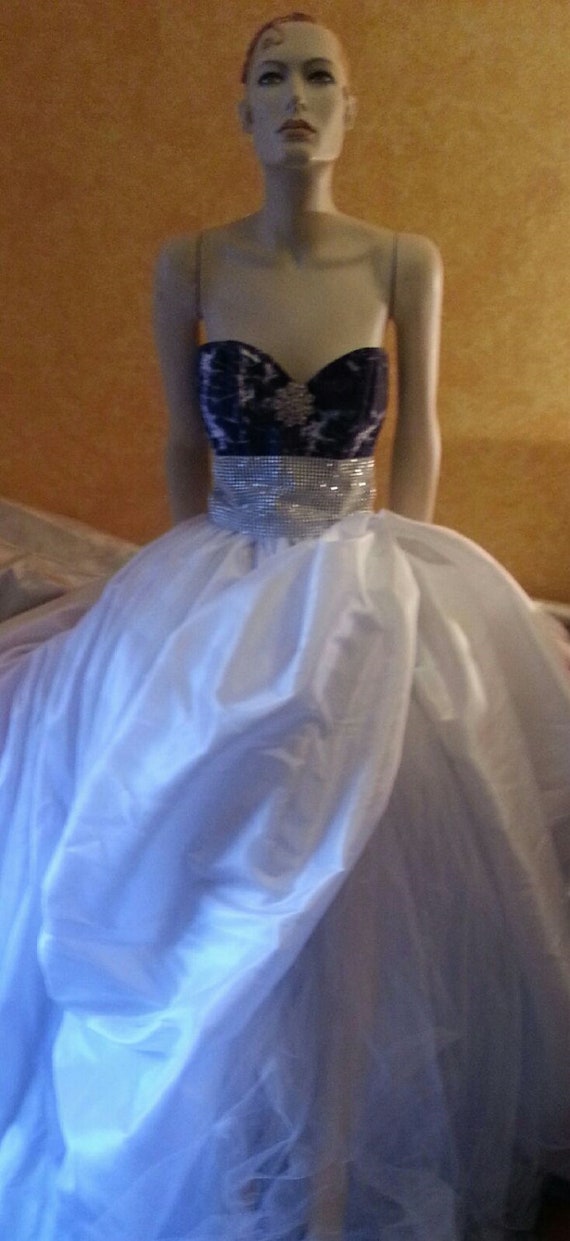 Sample Gown Listing Denim Diamonds Tie Dye Corset White Etsy