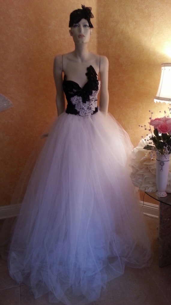 black and white corset wedding dress