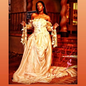 LYDIA Custom Order Blush Peach Tudor Inspired Tulle Corset Bridal Wedding Ballgown Set image 1