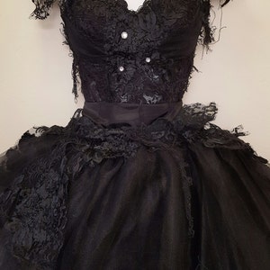 Bella Black Swan Goth Victorian Inspired Lace Corset Taffeta Tulle ...