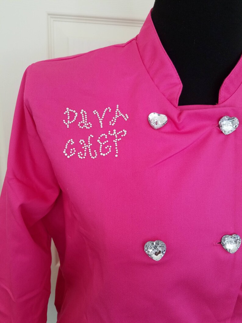 Fuchsia Pink Rhinestone Diva Chef Coat morr Colors and S Etsy
