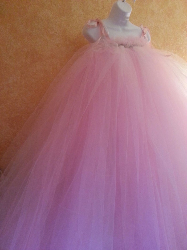 Pink Cloud Goddess Boho Babydoll Tulle Tutu Empire Waist Sequin Crystal Bridal Wedding Ballgown Belly Dance Party image 3