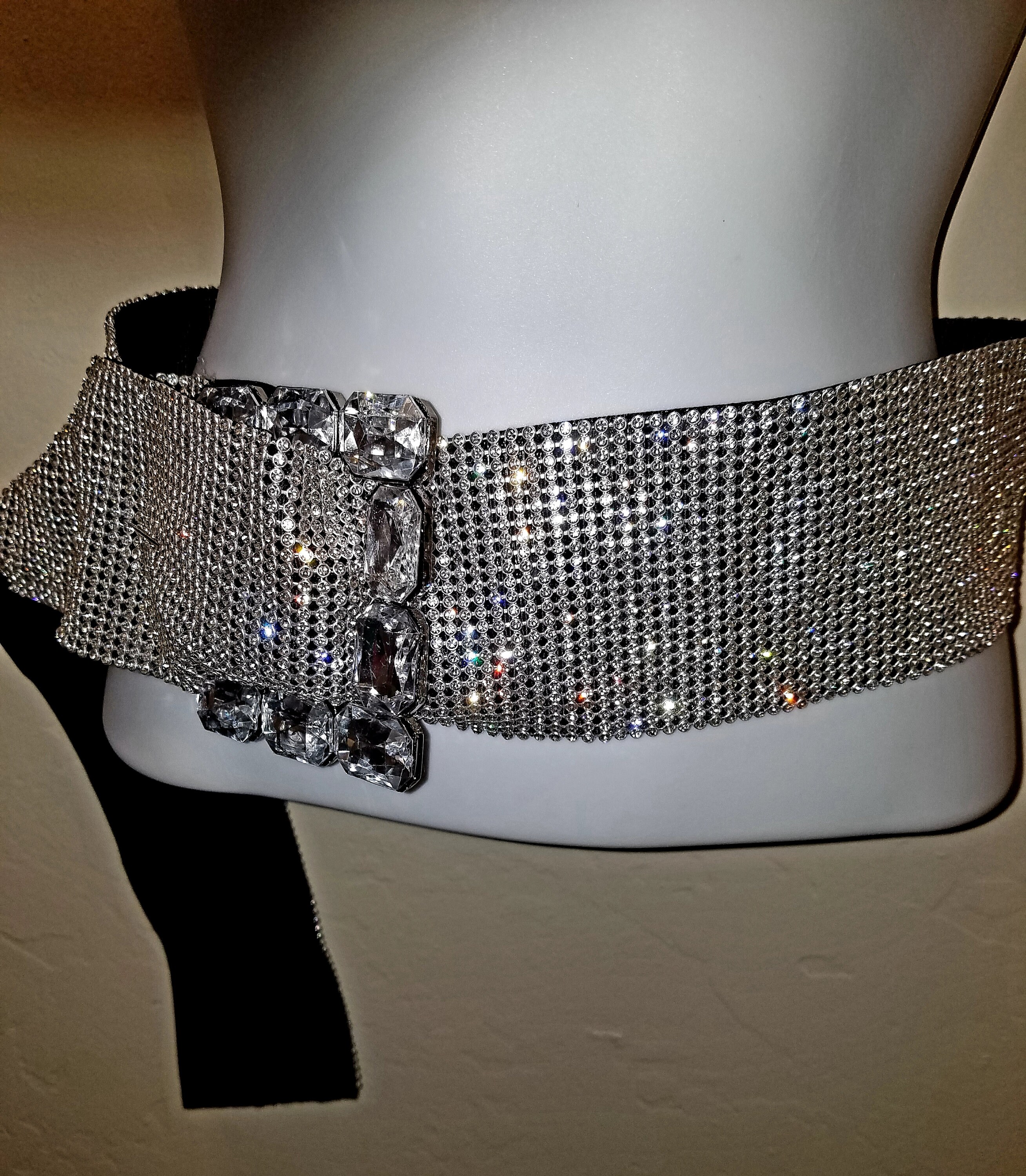Custom Order Silver Crystal Rhinestone Bling Belt (also  display picture 2