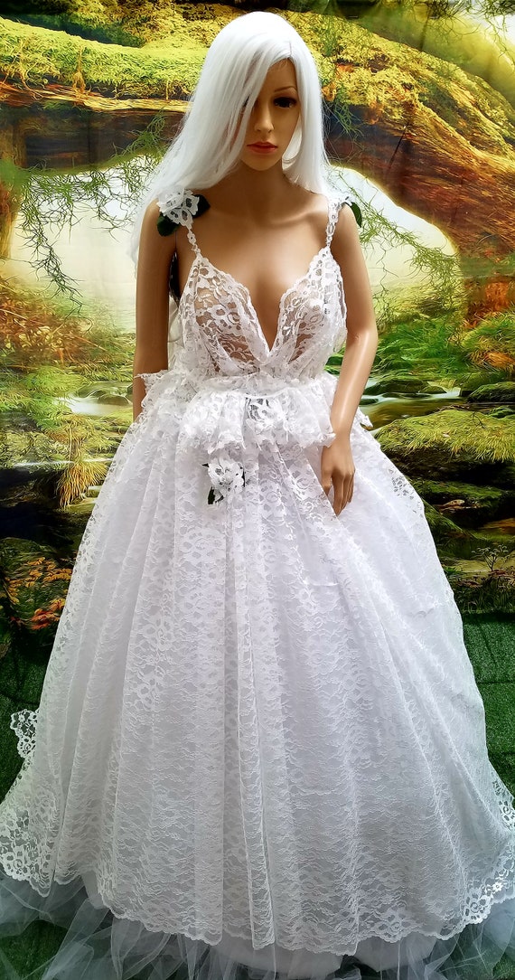 Custom Order Listing "eden" Lace and Tulle Organic Inspired 2 Piece  Backless Bridal Wedding Ballgown Set Set - Etsy