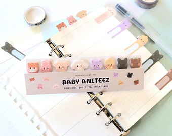 ATZ Baby Character Sticky Tabs | Cute Ateez KPOP Atiny Fanart Stationery