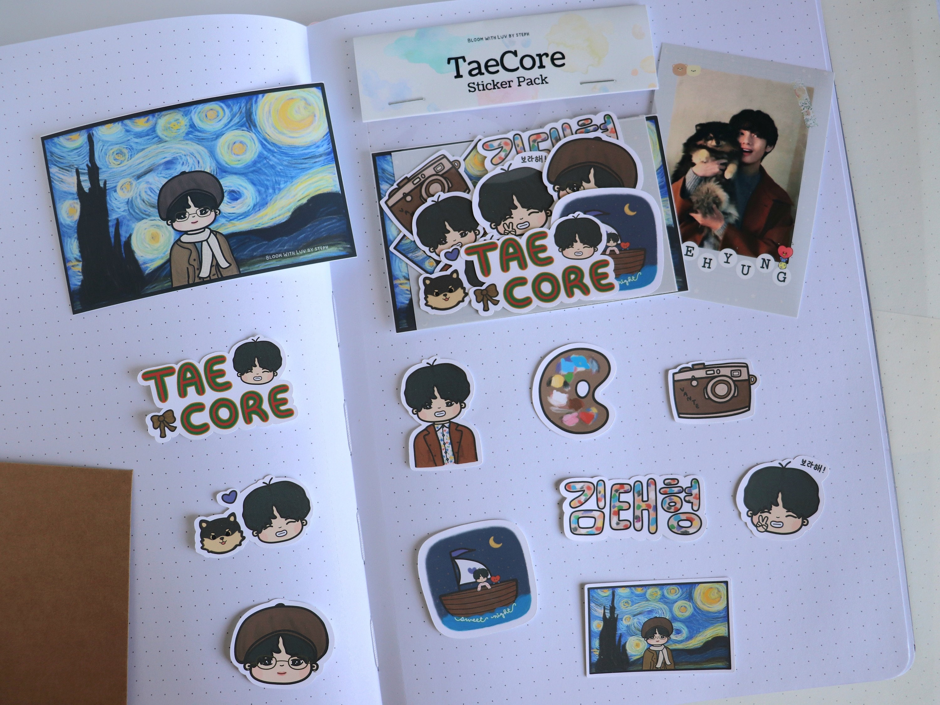 BTS V Taehyung TaeCore Sticker Set - Etsy 日本