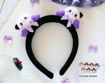 ARMY Bam Bora Purple Heart Plush Headband | OT7 KPOP Concert Tour Accessory