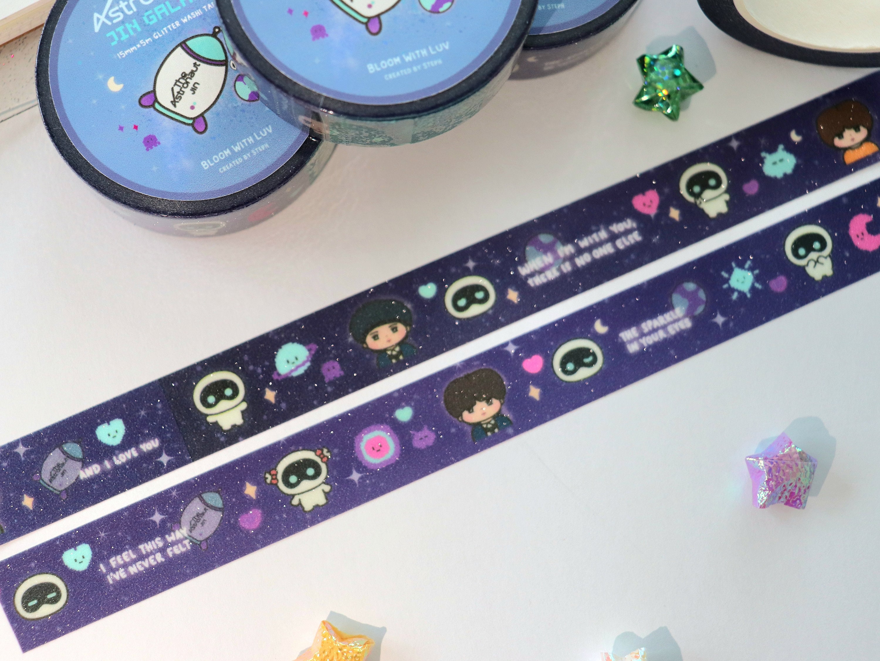 BTS Jin Seokjin the Astronaut Wootteo Galaxy Glitter Washi Tape 