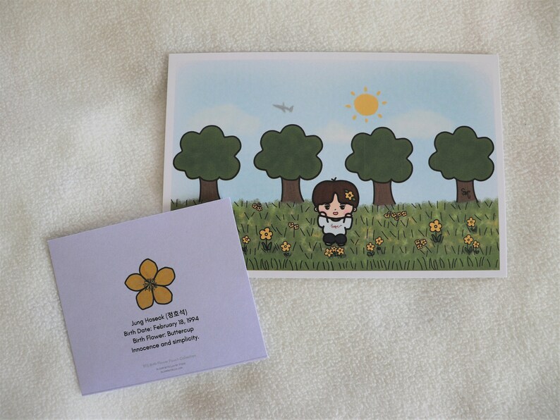 BTS Hoseok JHOPE Birth Flower Canvas Zipper Pouch Bag BTS Etsy